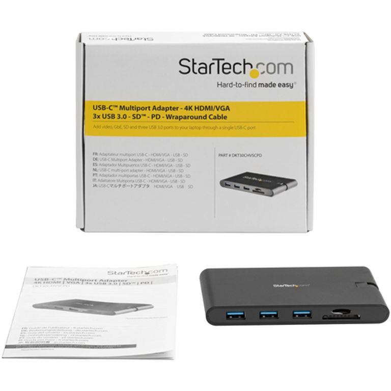 StarTech.com Adattatore Multi-porta USB-C con HDMI e VGA per portatili - 3x USB 3.0 - Lettore Schede SD - PD 3.0 - Cavo integrato_STARTECH.COM_6_big-image