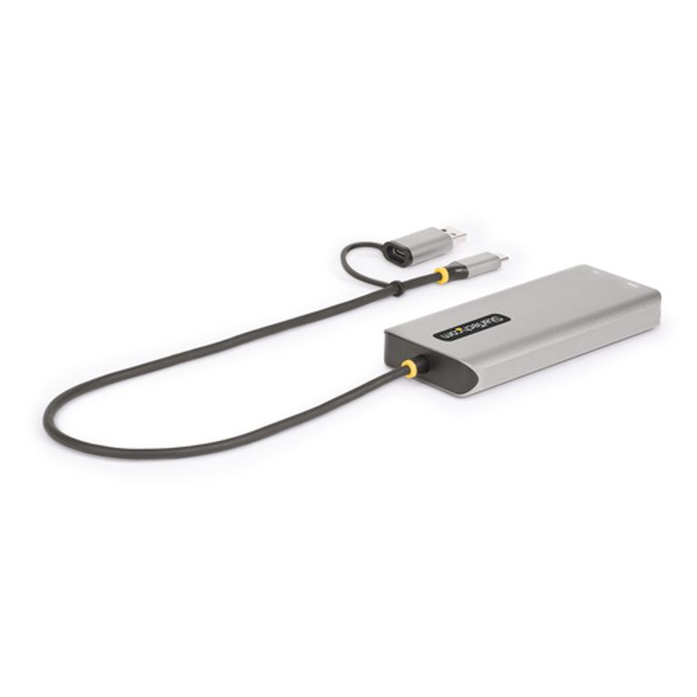 StarTech.com Adattatore multiporta USB-C con dongle USB-C a USB-A, doppio HDMI (4K30Hz/1080p60Hz), Hub USB-A 5Gbps a 3 porte, mini dock da viaggio, docking station USB tipo C per laptop, Cavo da 40 cm_STARTECH.COM_1_big-image