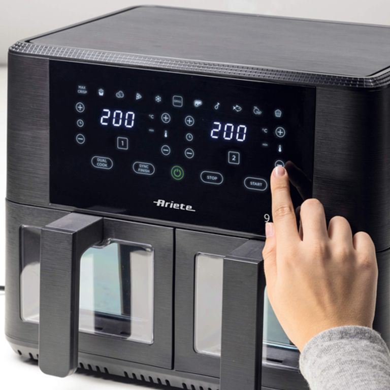 Ariete 4631 Friggitrice ad aria Doppia 9L, 2400W, Capacità totale 9L, 11 programmi, Multifunzione, Fino a 3,6 kg di fritto Temperatura fino a 200°C, Doppio cestello, Nero_ARIETE_5_big-image