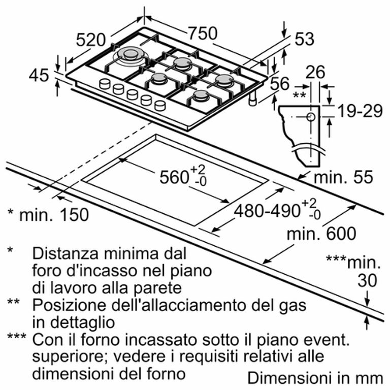 Bosch Serie 6 PCS7A5I90 , Piano cottura a gas, 75 cm, Acciaio inox_BOSCH_7_big-image