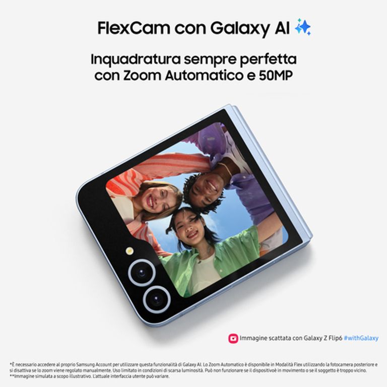 Samsung Galaxy Z Flip6 Smartphone AI, 256GB, RAM 12GB, Display 3,4" SAMOLED/6,7" Dynamic AMOLED 2X, Silver Shadow_SAMSUNG_3_big-image