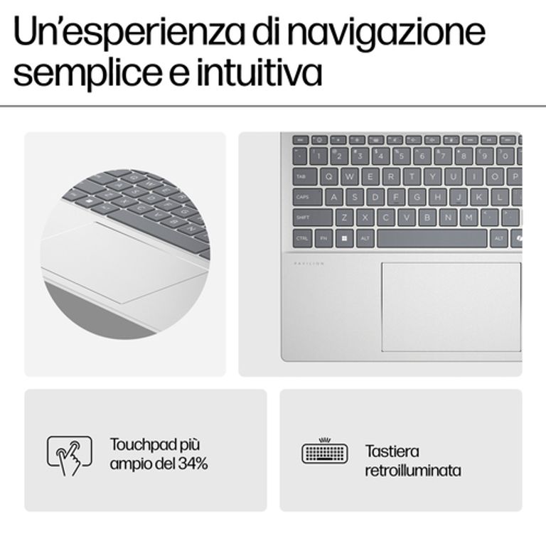 HP Pavilion 16-af0012nl Intel Core Ultra 5 125U Computer portatile 40,6 cm (16") WUXGA 16 GB LPDDR5-SDRAM 512 GB SSD Wi-Fi 6 (802.11ax) Windows 11 Home Argento_HP_4_big-image