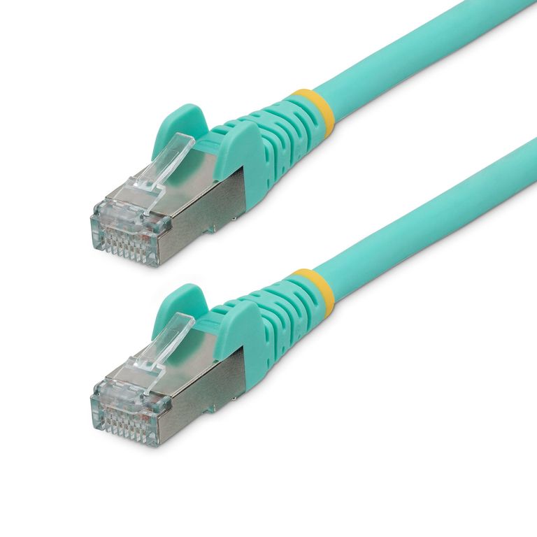 StarTech.com Cavo Ethernet CAT 6a - 5m - Acqua - Cavo di rete LAN Low Smoke Zero Halogen (LSZH) - 10GbE 500MHz 100W PoE++ - Filo/Cavo patch schermato S/FTP con spinotto RJ45 antigroviglio e rilievi di trazione_STARTECH.COM_0_big-image