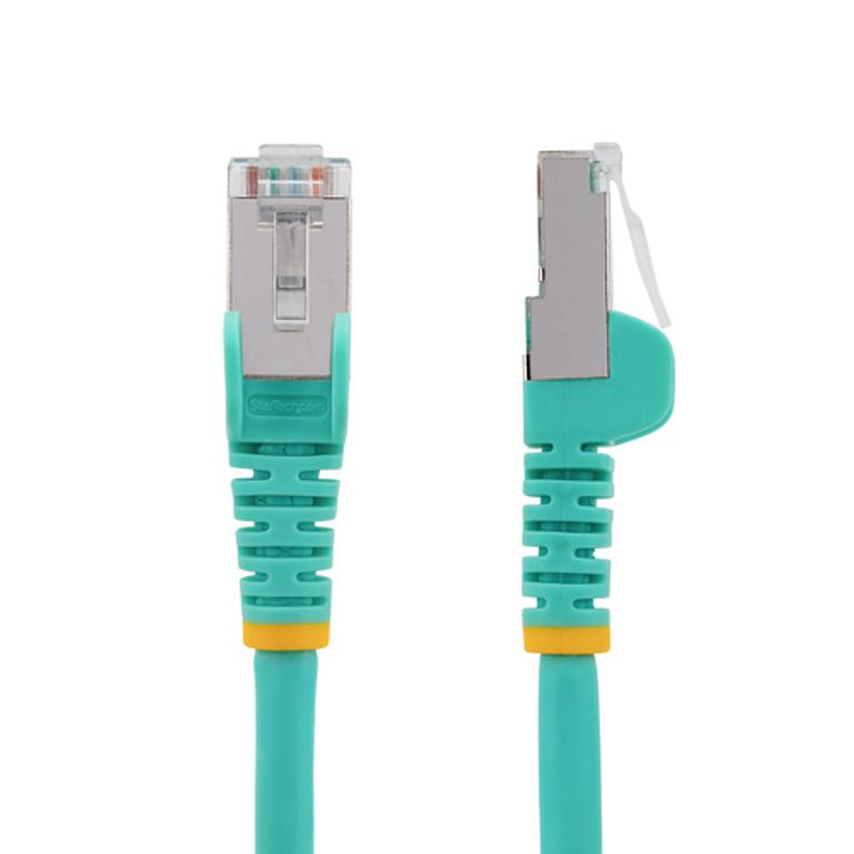 StarTech.com Cavo Ethernet CAT 6a - 5m - Acqua - Cavo di rete LAN Low Smoke Zero Halogen (LSZH) - 10GbE 500MHz 100W PoE++ - Filo/Cavo patch schermato S/FTP con spinotto RJ45 antigroviglio e rilievi di trazione_STARTECH.COM_1_big-image