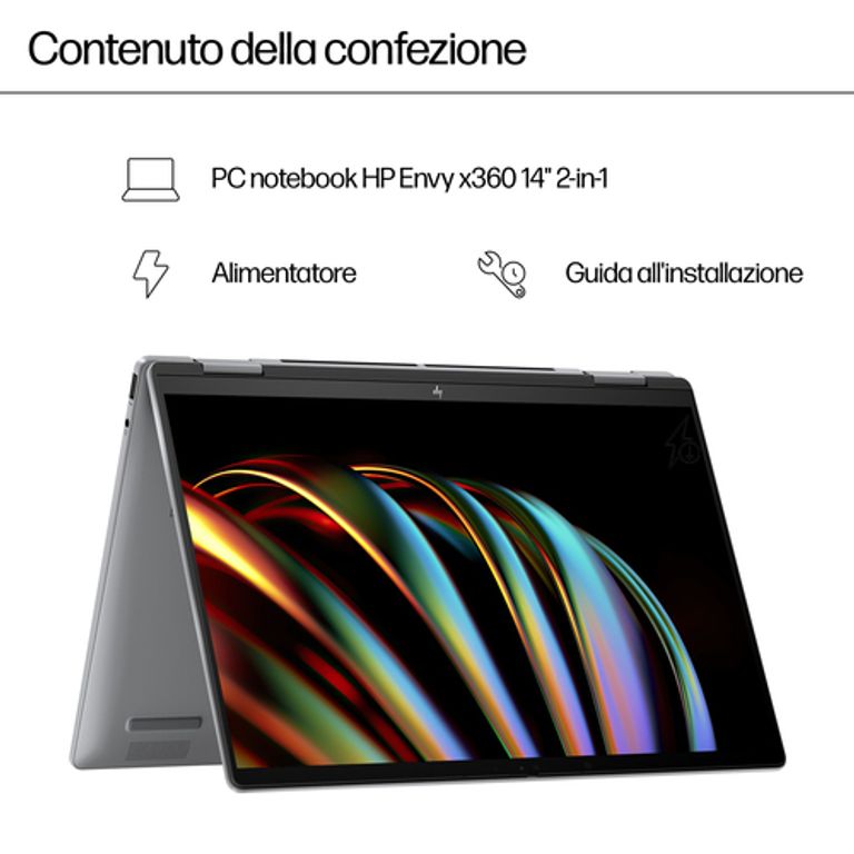 HP ENVY x360 14-fc0007nl Intel Core Ultra 7 155U Ibrido (2 in 1) 35,6 cm (14") Touch screen 3K 32 GB LPDDR5-SDRAM 1 TB SSD Wi-Fi 6E (802.11ax) Windows 11 Home Grigio_HP_4_big-image