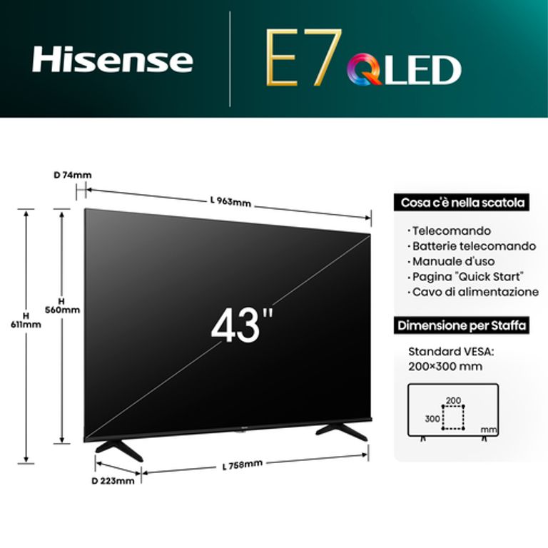 Hisense TV QLED 43" 4K Ultra HD 43E7NQ_HISENSE_2_big-image