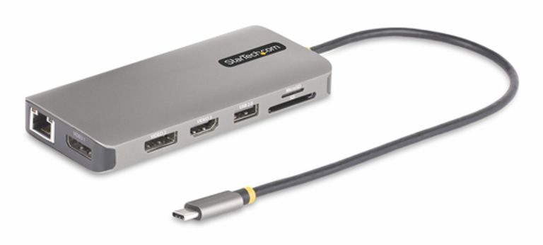 StarTech.com Adattatore multiporta USB-C a tre monitor, HDMI/ DisplayPort, hub 4x USB, 100W PD, GbE, lettore di schede SD/MicroSD_STARTECH.COM_1_big-image