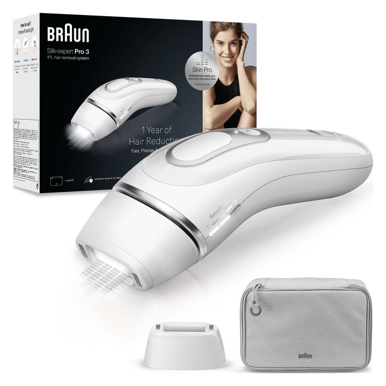 Braun Silk-expert Pro Silk expert Pro 3 PL3020, Epilatore A Luce Pulsata Donna, Per La Rimozione Permanente Dei Peli Visibili A Casa Tua, Bianco/Argento_BRAUN_0_big-image