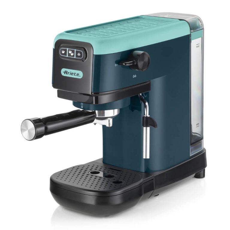 Ariete 1399 Macchina da caffè espresso Light Aquamarine, Per polvere e cialde ESE, 1300 W, Capacità 1,1L, 15 bar di pressione, Filtro 1, 2 tazze e cialda ESE, Cappuccino, Verde_ARIETE_0_big-image