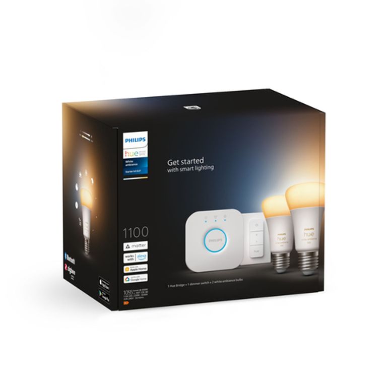 Philips Hue White ambiance Starter Kit Bridge + 2 Lampadine Smart E27 75W + Dimmer Switch_PHILIPS BY SIGNIFY_2_big-image