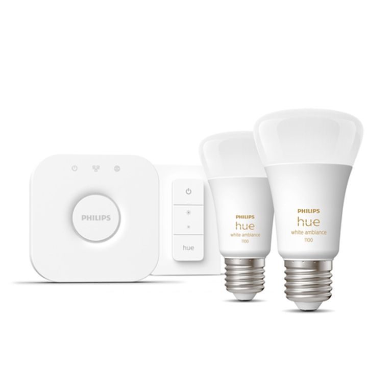 Philips Hue White ambiance Starter Kit Bridge + 2 Lampadine Smart E27 75W + Dimmer Switch_PHILIPS BY SIGNIFY_1_big-image