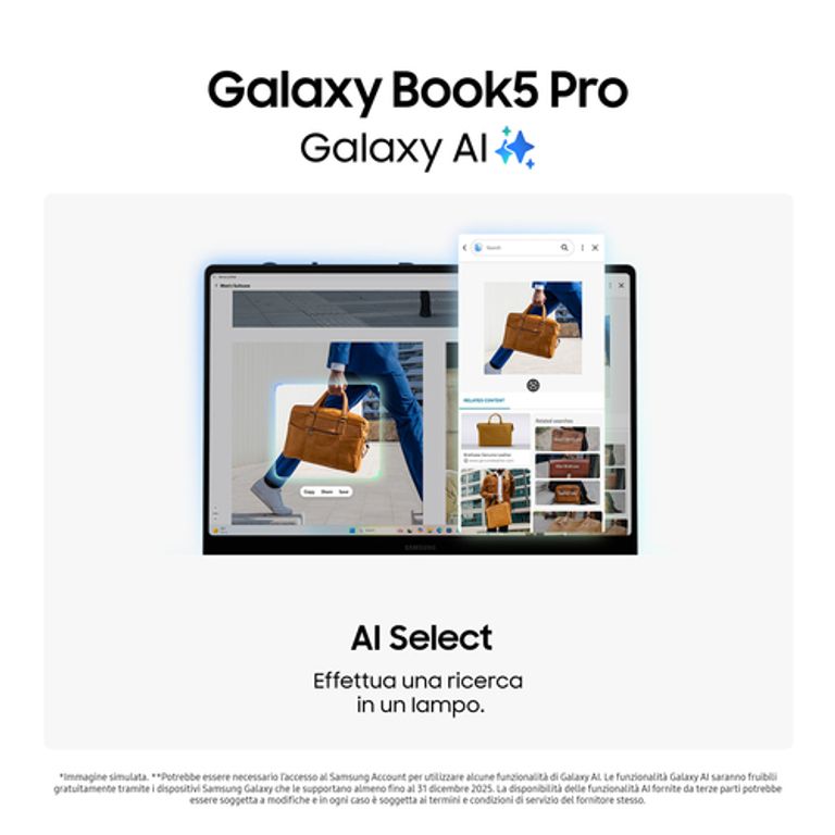 Samsung Galaxy Book5 Pro Intel Core Ultra 7 256V Computer portatile 35,6 cm (14") Touch screen WQXGA+ 16 GB LPDDR5x-SDRAM 512 GB SSD Wi-Fi 7 (802.11be) Windows 11 Home Grigio_SAMSUNG_3_big-image
