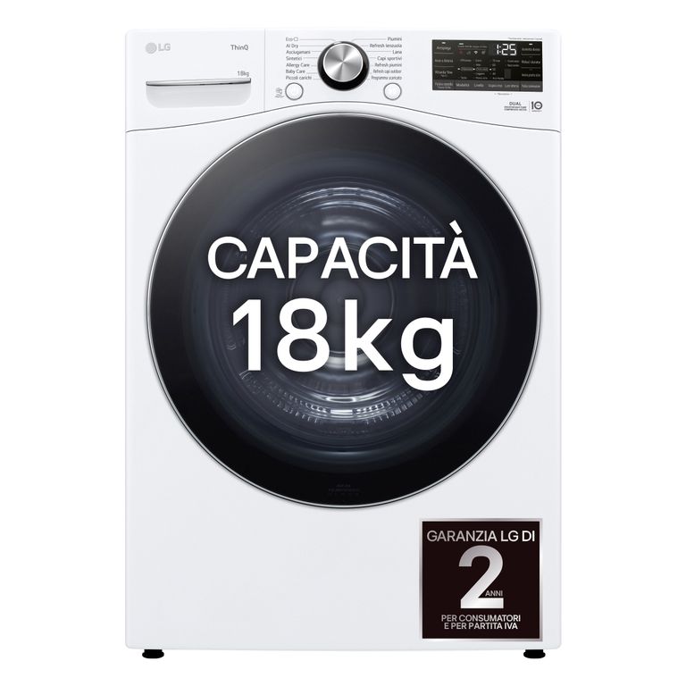 LG RH18U8AVCW Asciugatrice 18kg Pompa di calore DUAL Inverter Classe A+++, Motore Direct Drive, AI Dry, Wi-Fi, Bianca_LG_0_big-image