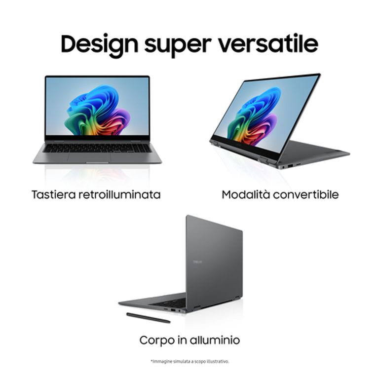Samsung Galaxy Book5 360 Intel Core Ultra 5 226V Ibrido (2 in 1) 39,6 cm (15.6") Touch screen Full HD 16 GB LPDDR5x-SDRAM 512 GB SSD Wi-Fi 7 (802.11be) Windows 11 Home Grigio_SAMSUNG_2_big-image