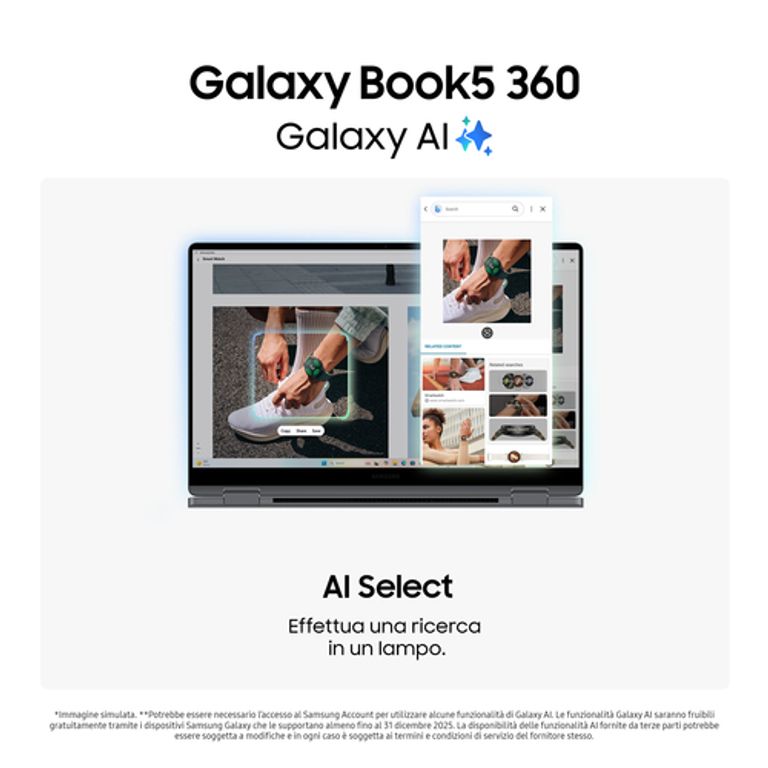 Samsung Galaxy Book5 360 Intel Core Ultra 5 226V Ibrido (2 in 1) 39,6 cm (15.6") Touch screen Full HD 16 GB LPDDR5x-SDRAM 512 GB SSD Wi-Fi 7 (802.11be) Windows 11 Home Grigio_SAMSUNG_3_big-image