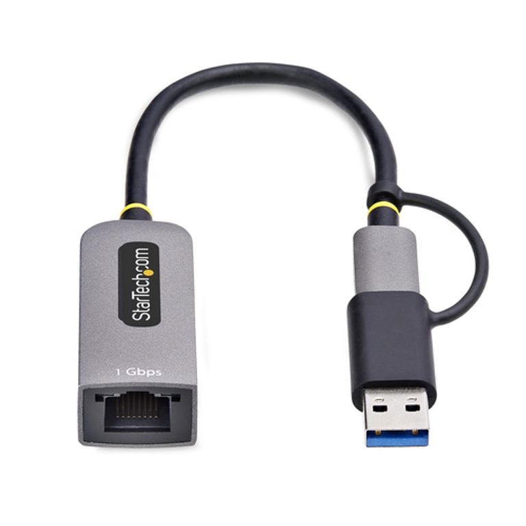 StarTech.com Adattatore da USB-C a Ethernet con dongle USB-A, 10/100/1000Mbps, adattatore di rete da USB 3.0 a Gigabit Ethernet, cavo collegato 6in/15cm, adattatore USB GbE_STARTECH.COM_4_big-image