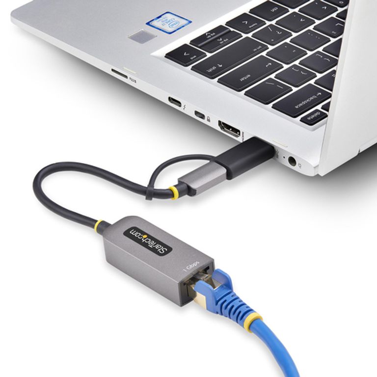 StarTech.com Adattatore da USB-C a Ethernet con dongle USB-A, 10/100/1000Mbps, adattatore di rete da USB 3.0 a Gigabit Ethernet, cavo collegato 6in/15cm, adattatore USB GbE_STARTECH.COM_7_big-image