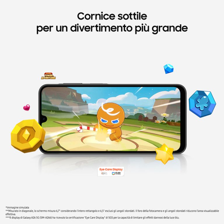 Samsung Galaxy A26 5G, Smartphone con Funzioni intelligenti, Display Super AMOLED 6.7”, 8GB RAM, 256GB, Batteria 5.000 mAh, memoria espandibile, Mint_SAMSUNG_5_big-image