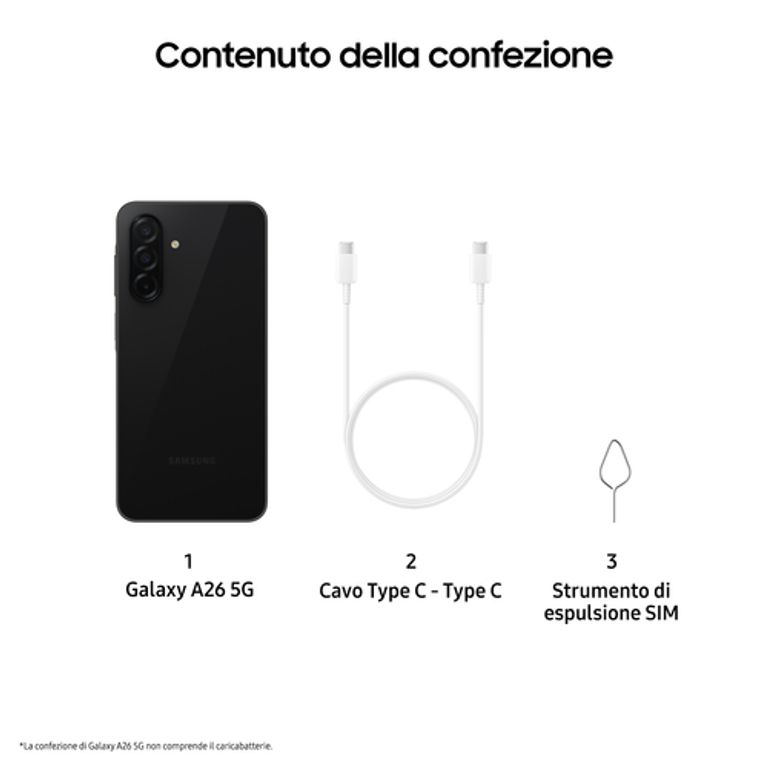Samsung Galaxy A26 5G, Smartphone con Funzioni intelligenti, Display Super AMOLED 6.7”, 6GB RAM, 128GB, Batteria 5.000 mAh, memoria espandibile, Black_SAMSUNG_7_big-image