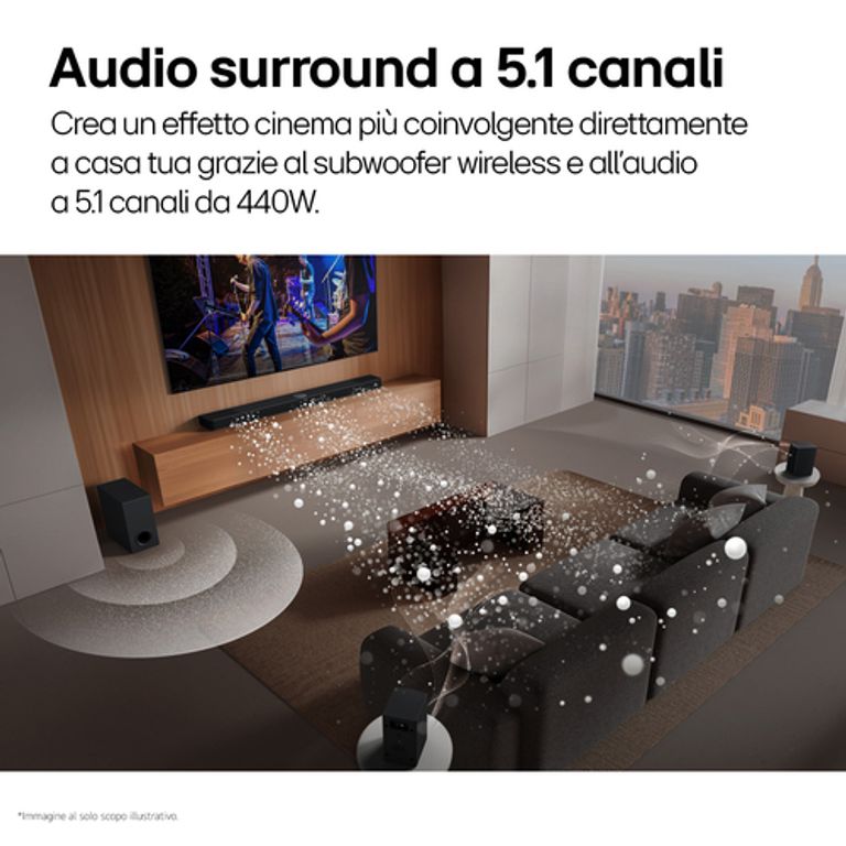 LG Soundbar S60TR, 440W su 5.1 canali, Dolby Digital, DTS, Casse posteriori incluse_LG_3_big-image