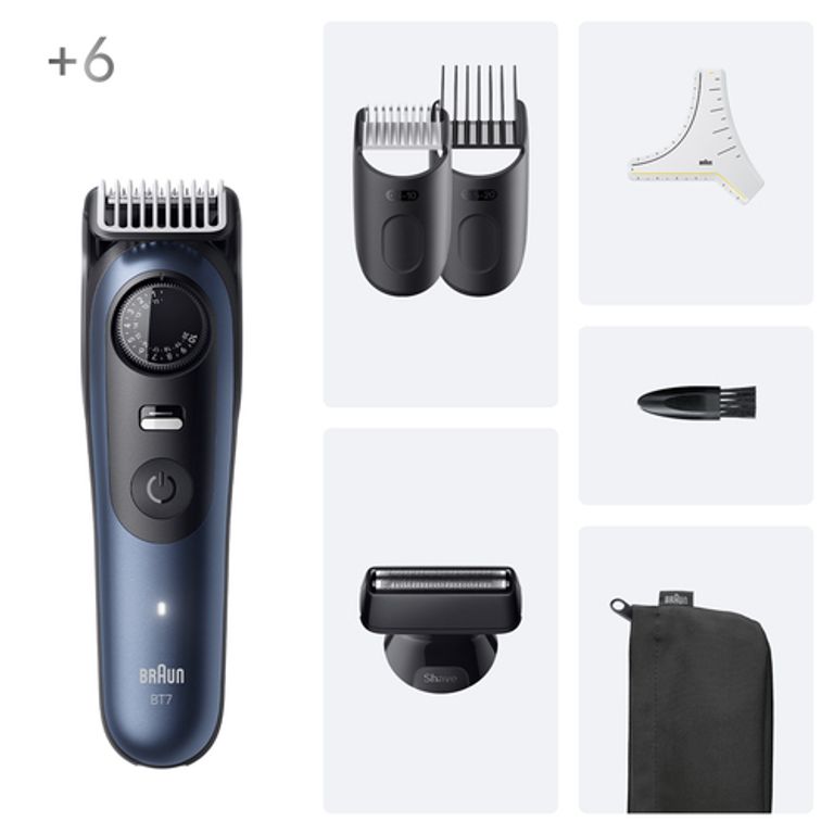 Braun BeardTrimmer 7 BT7520 Batteria 40 2 cm Bagnato e secco Nero, Blu_BRAUN_1_big-image