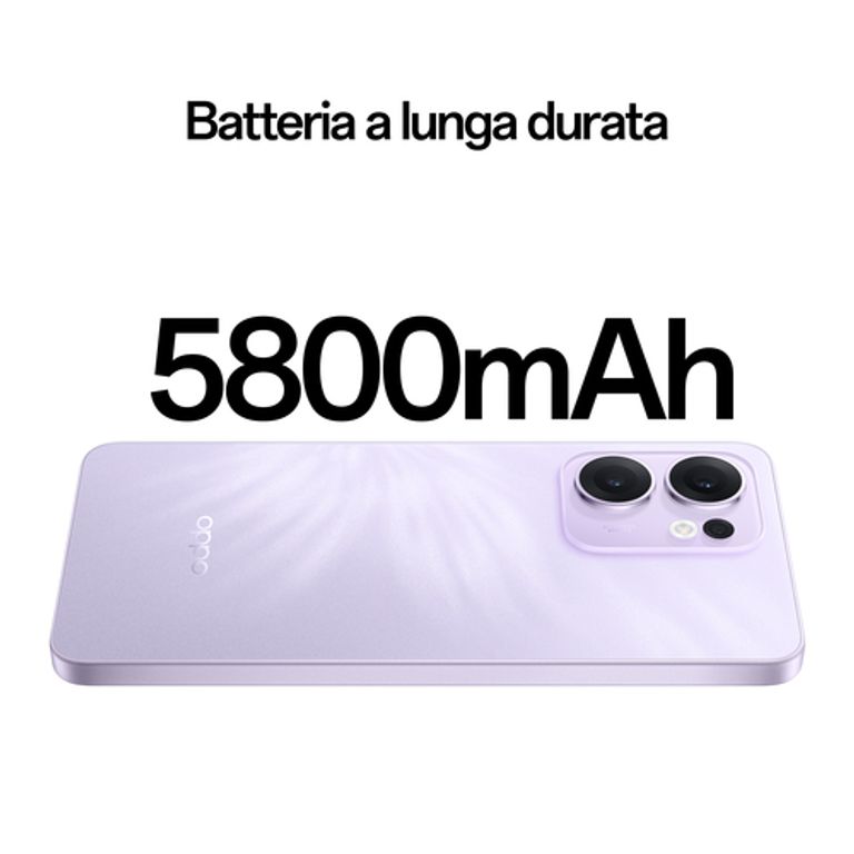 OPPO Reno13 FS 5G AI Smartphone, Tripla fotocamera 50+8+2MP, Selfie 32MP, Display 6.67” 120HZ AMOLED FHD+, 5800mAh, RAM 12GB(Esp4GB/8GB/12GB)+ROM 512GB, [Versione Italia], Plume Purple_OPPO_4_big-image