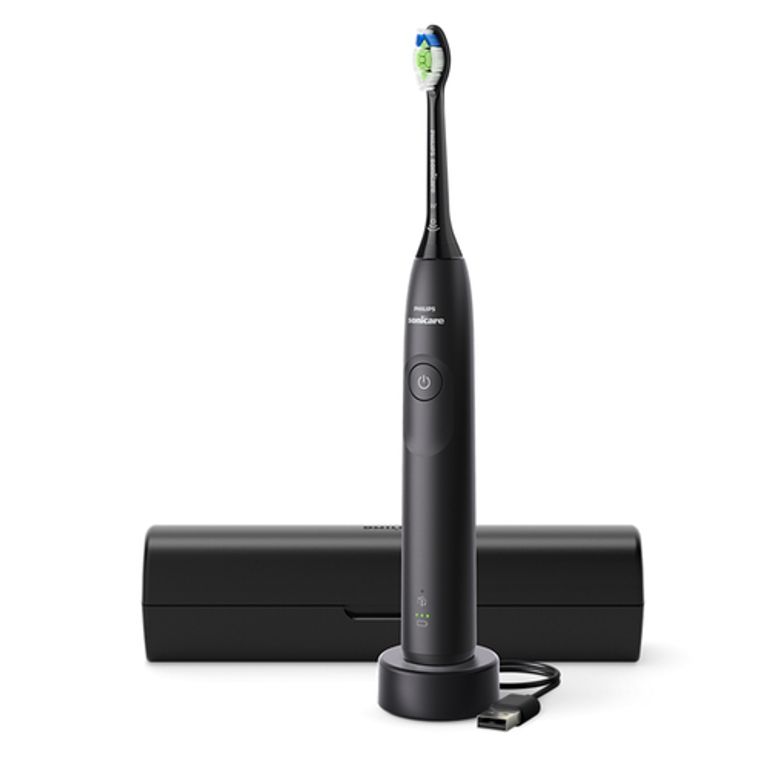 Philips 5300 Series Sonicare spazzolino elettrico sonico con base di ricarica e custodia, 2 livelli di intensità, sensore di pressione colore nero HX7101/02_PHILIPS_1_big-image