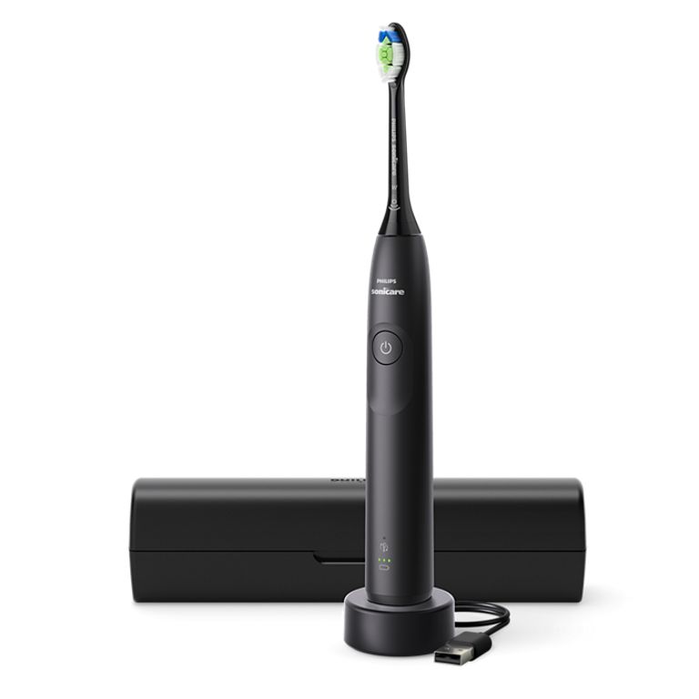 Philips 5300 Series Sonicare spazzolino elettrico sonico con base di ricarica e custodia, 2 livelli di intensità, sensore di pressione colore nero HX7101/02_PHILIPS_0_big-image