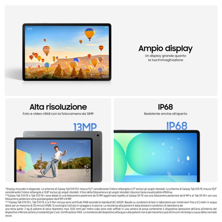 Samsung Galaxy Tab S10 FE, Android Tablet, Display 10.9" LCD, Wifi, RAM 8GB, 128GB, 8.000 mAh, S Pen, Android 15, IP68, Gray_SAMSUNG_4_big-image