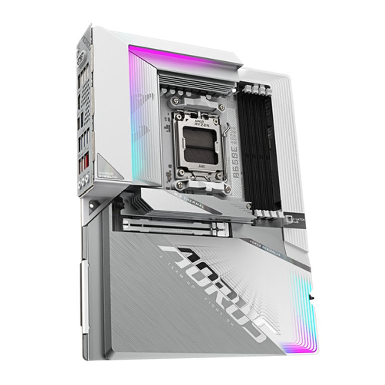 GIGABYTE B650E AORUS STEALTH ICE Scheda madre - AMD Ryzen serie 9000, VRM a 12+2+2 fasi, fino a 8000 MHz DDR5 (OC), 1xPCIe 5.0 + 2xPCIe 4.0 M.2, LAN 2,5 GbE, WIFI 7, USB 3.2 Gen 2x2_GIGABYTE_3_big-image