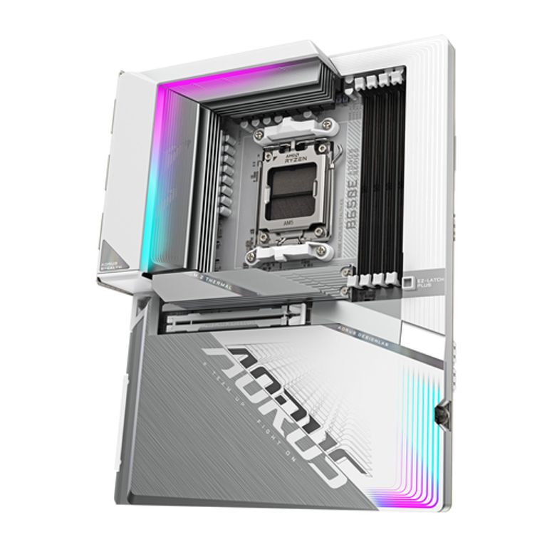 GIGABYTE B650E AORUS STEALTH ICE Scheda madre - AMD Ryzen serie 9000, VRM a 12+2+2 fasi, fino a 8000 MHz DDR5 (OC), 1xPCIe 5.0 + 2xPCIe 4.0 M.2, LAN 2,5 GbE, WIFI 7, USB 3.2 Gen 2x2_GIGABYTE_4_big-image