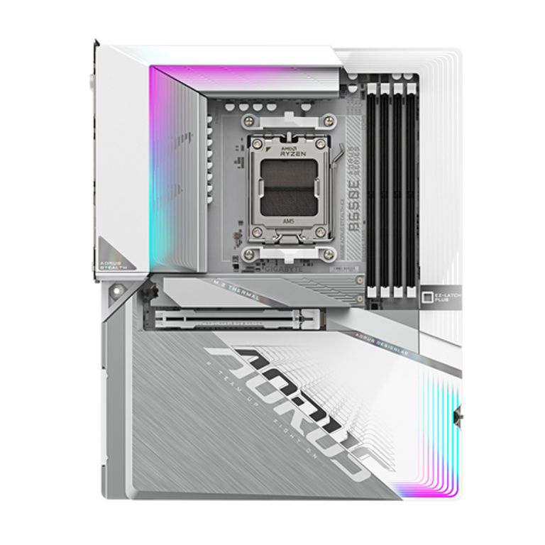 GIGABYTE B650E AORUS STEALTH ICE Scheda madre - AMD Ryzen serie 9000, VRM a 12+2+2 fasi, fino a 8000 MHz DDR5 (OC), 1xPCIe 5.0 + 2xPCIe 4.0 M.2, LAN 2,5 GbE, WIFI 7, USB 3.2 Gen 2x2_GIGABYTE_2_big-image