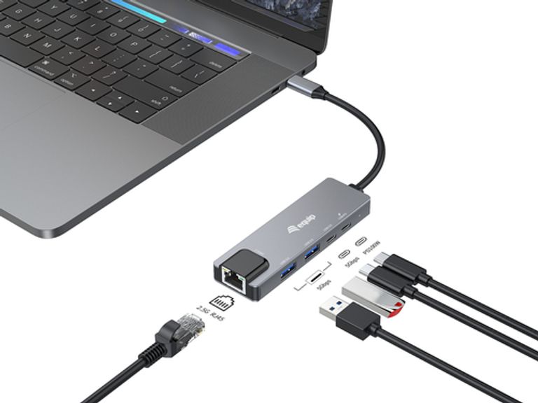 Equip 133496 Adattatore multifunzione 5 in 1, 2,5GbE, USB-A x 2, USB-C x 1, USB-C , 100W USB PD_EQUIP_4_big-image
