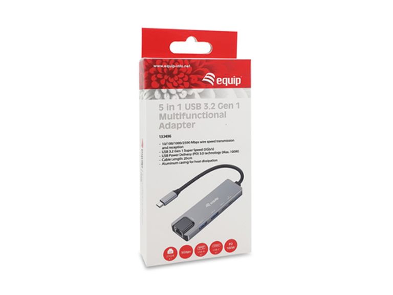 Equip 133496 Adattatore multifunzione 5 in 1, 2,5GbE, USB-A x 2, USB-C x 1, USB-C , 100W USB PD_EQUIP_8_big-image