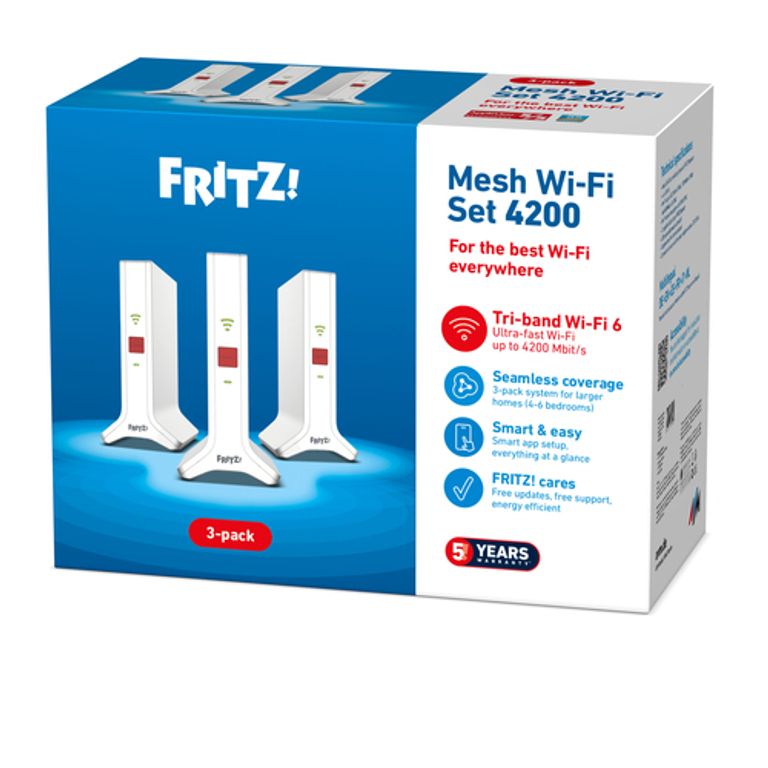 FRITZ!Repeater FRITZ!Mesh Set 4200 3-pack Edition Inter Ripetitore di rete 4200 Mbit/s Rosso, Bianco_AVM_5_big-image