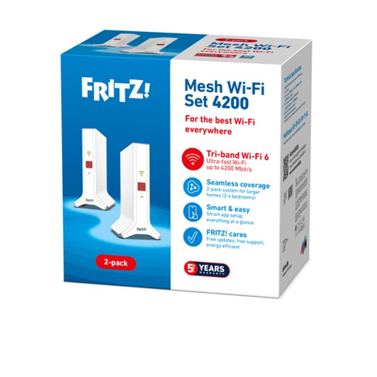 FRITZ!Repeater FRITZ!Mesh Set 4200 2-pack Edition International Ripetitore di rete 4200 Mbit/s Rosso, Bianco_AVM_5_big-image