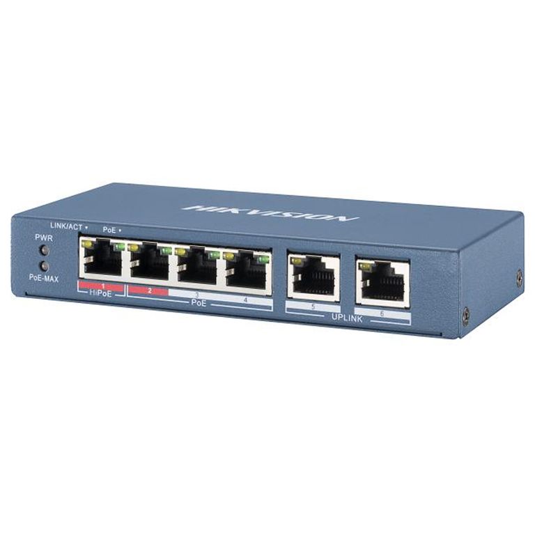 HIKVISION DS-3E0106HP-E - UNMANAGED SWITCH 4PT POE 10/100 2PT UPLINK 1PT HI-POE 60W_HIKVISION_0_big-image