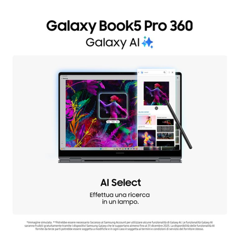 Samsung Galaxy Book Galaxy Book5 Pro 360 Intel Core Ultra 7 256V Computer portatile 40,6 cm (16") Touch screen WQXGA+ 16 GB LPDDR5x-SDRAM 512 GB SSD Wi-Fi 7 (802.11be) Windows 11 Home Grigio_SAMSUNG_3_big-image