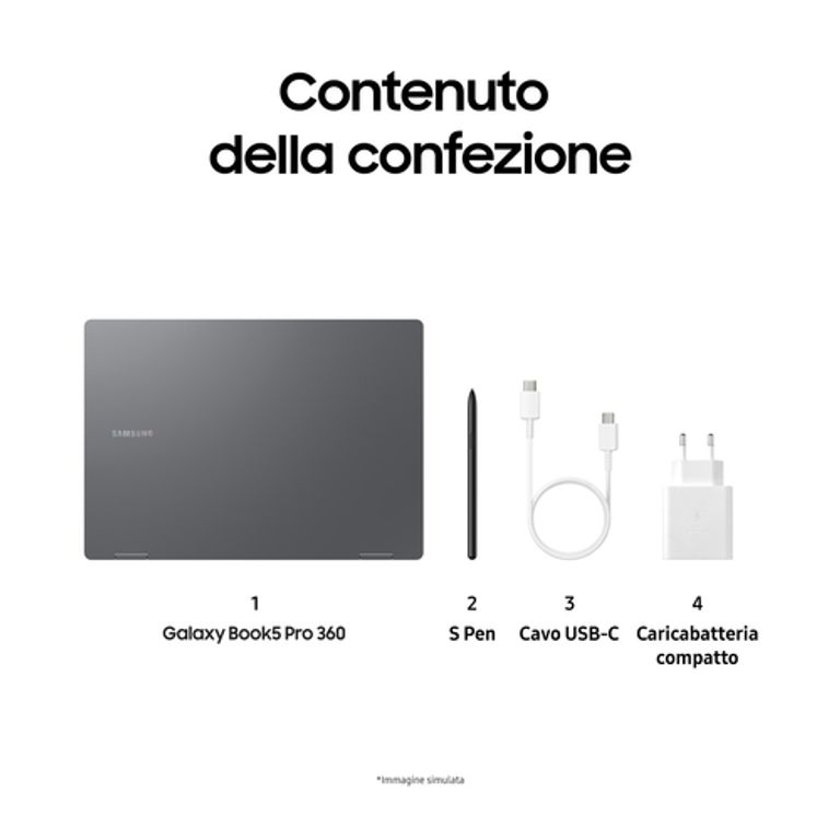Samsung Galaxy Book Galaxy Book5 Pro 360 Intel Core Ultra 7 256V Computer portatile 40,6 cm (16") Touch screen WQXGA+ 16 GB LPDDR5x-SDRAM 512 GB SSD Wi-Fi 7 (802.11be) Windows 11 Home Grigio_SAMSUNG_8_big-image