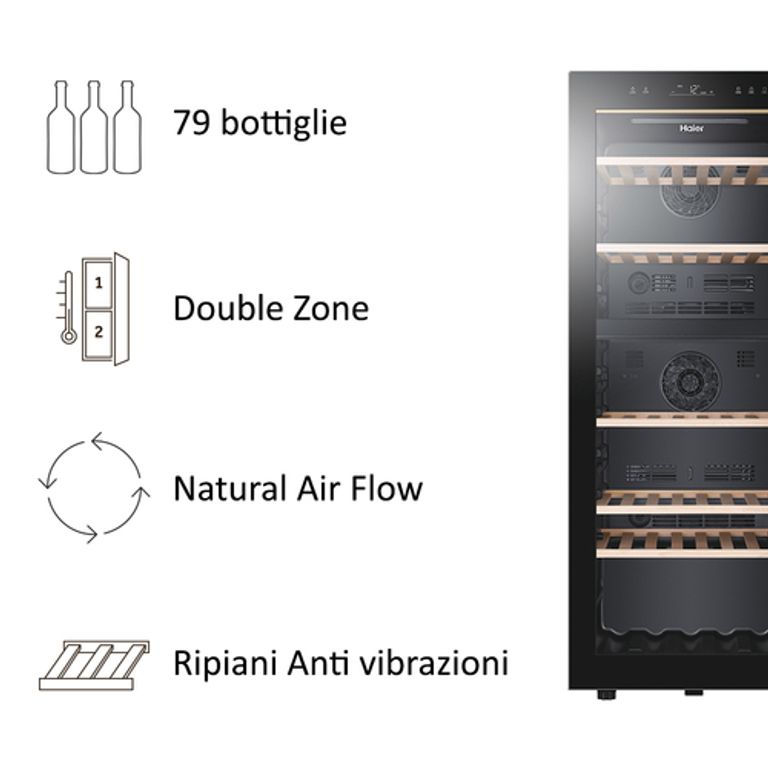 Haier Wine Bank 50 Serie 5 HWS79GDG Cantinetta vino con compressore Libera installazione Nero 79 bottiglia/bottiglie_HAIER_3_big-image